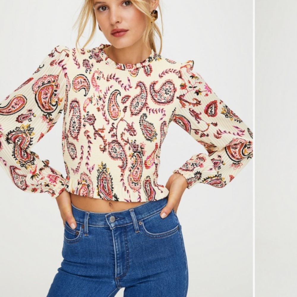 Aritzia paisley Lilith blouse